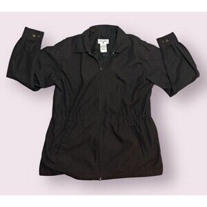 Kathy Ireland Black Golf Jacket Windbreaker Full Zip Size M Medium Tall Athletic